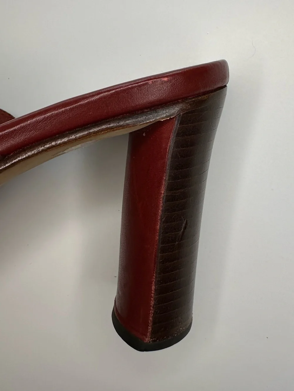 Cole Haan Mule Sandals Heels Country Crisscross Leather Red Women’s Size 6 1/2
